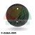 Black circular 12cm rubber jack pad with anti-slip textured surface and mounting holes