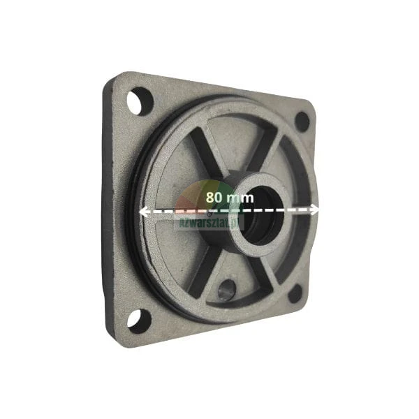 Metal cover with four mounting holes and a marked 80 mm diameter.