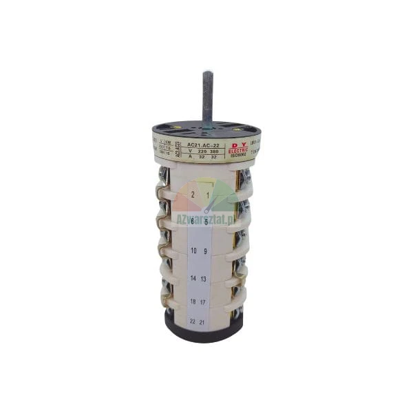 Industrial rotary cam switch with multiple tiers, 32A rating, 220-380V, by DY Electric.