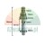 Metal mechanical part with dimensions: total length 86mm, partial length 33mm and diameters 13mm, 19mm, 22mm.