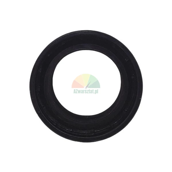 Black rubber oil seal simmerring top view isolated on white background.