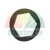 Black rubber gasket or bushing with a circular outer shape and a hexagonal inner hole on a white background.