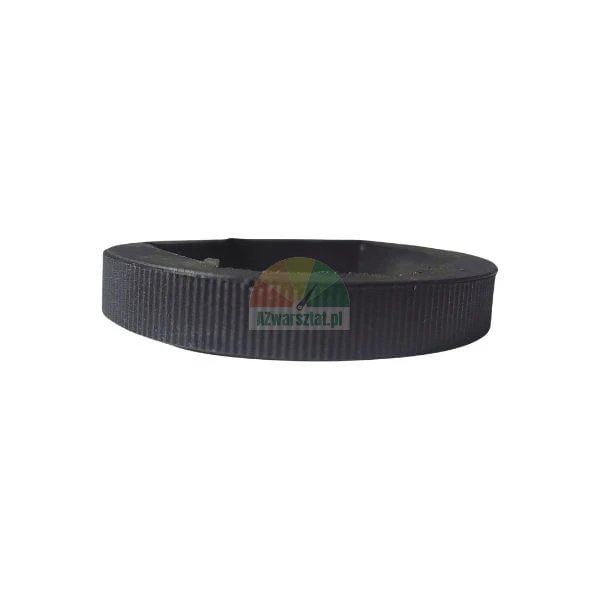 Black rubber ring with a ribbed outer surface on a white background.
