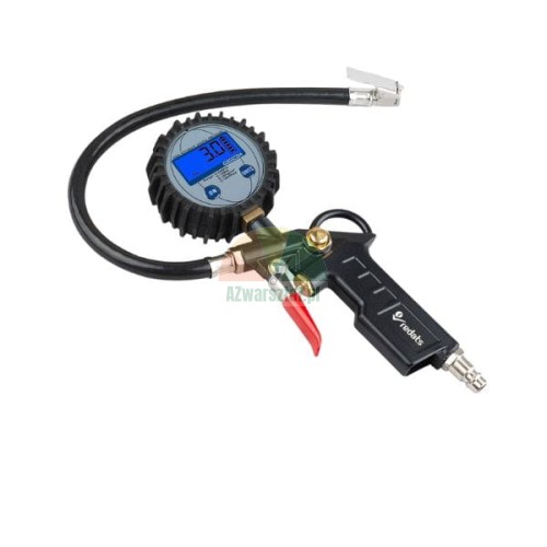 Digital tire inflator gun with LCD pressure gauge