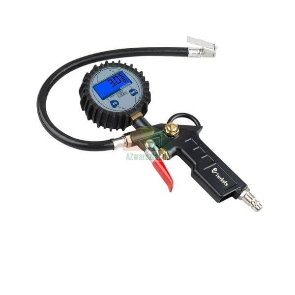 Digital tire inflator gun with LCD pressure gauge