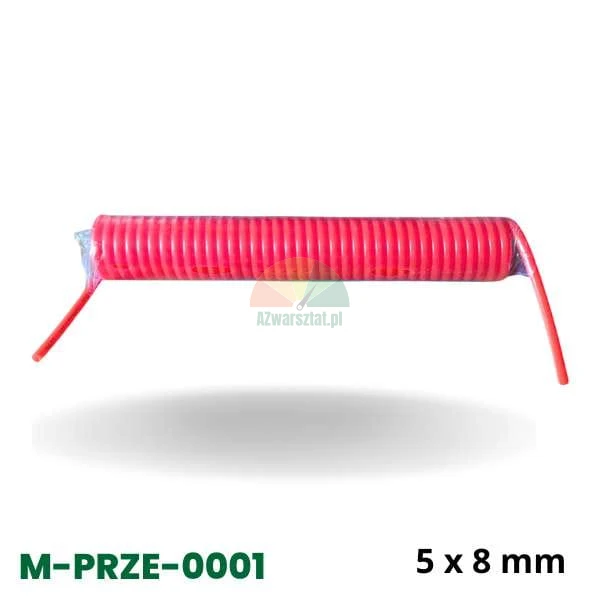 Red spiral pneumatic hose 6m 8mm