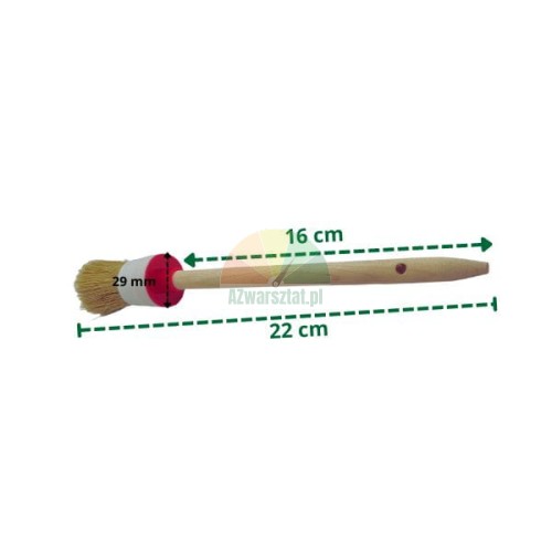 30mm round detailing brush with wooden handle and dimensions