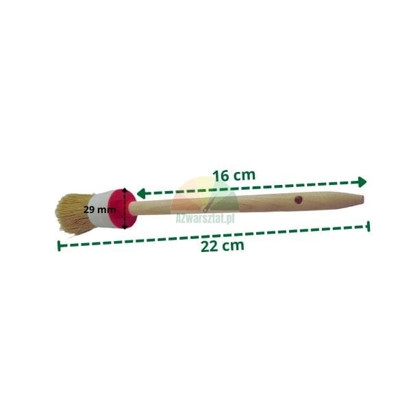 30mm round detailing brush with wooden handle and dimensions