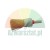 Round paint brush with natural bristles, white ferrule, and wooden handle on a white background.