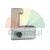 Silver L-shaped metal mounting bracket with a black hex screw on a white background.