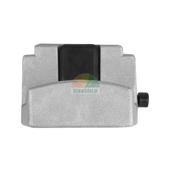 Silver metal mounting bracket with a black rubber insert and a side adjustment screw.