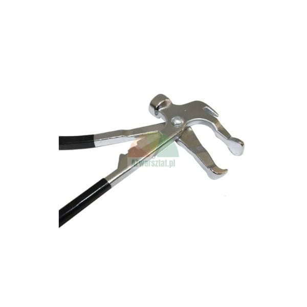 Professional wheel weight pliers with hammer head and black handles