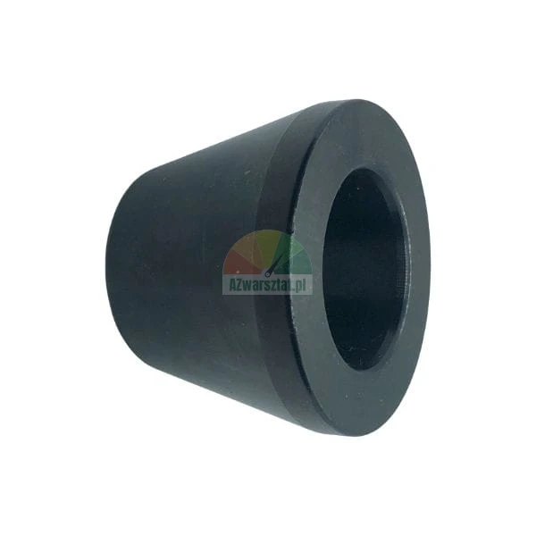 Black tapered rubber bushing with a central hole on a white background.