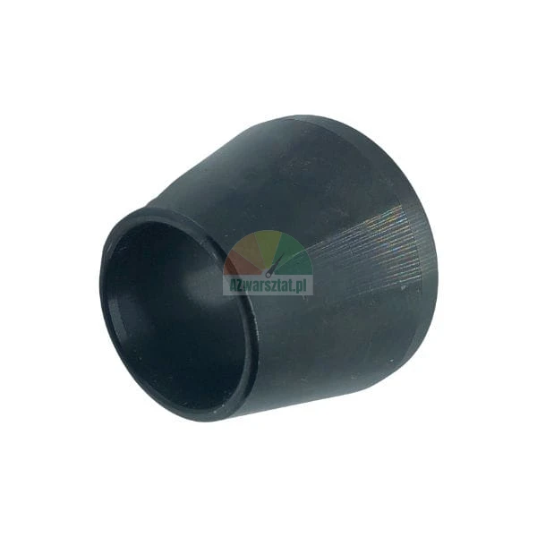 Black rubber or plastic protective cap in a conical shape on a white background.