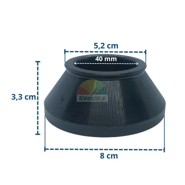 Black 40mm cone, second smallest, dimensions 5.2cm-8cm