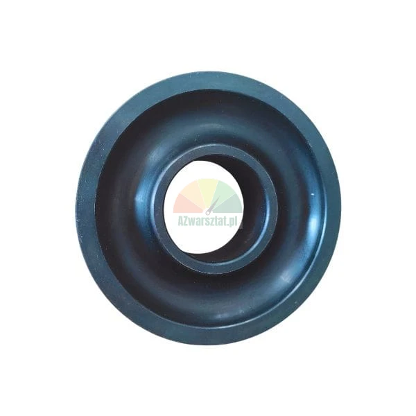 Black industrial rubber seal or circular bushing isolated on white