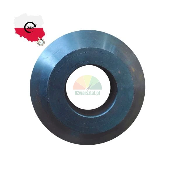 Black rubber ring, conical bushing with a central hole on a white background