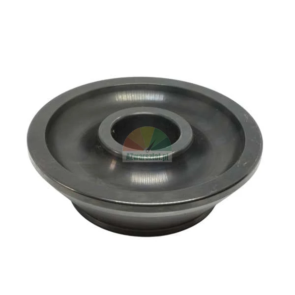 Black circular metal centering cone with a hole in the middle