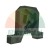 Black plastic mounting element with a center cutout on a white background.