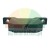 Black industrial mounting part with two side holes on a white background