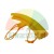 Yellow rim protector with an orange string, used to prevent scratches during tire mounting.