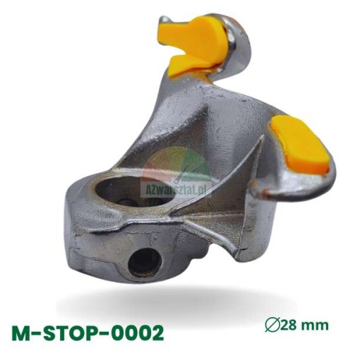 Steel tire changer mounting head 28mm with yellow plastic protection inserts