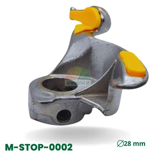 Steel tire changer mounting head 28mm with yellow plastic protection inserts