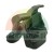 Black plastic tarpaulin hook or boat cleat for rope attachment.