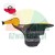 Metal tire changer mounting head with yellow protective plastic inserts.