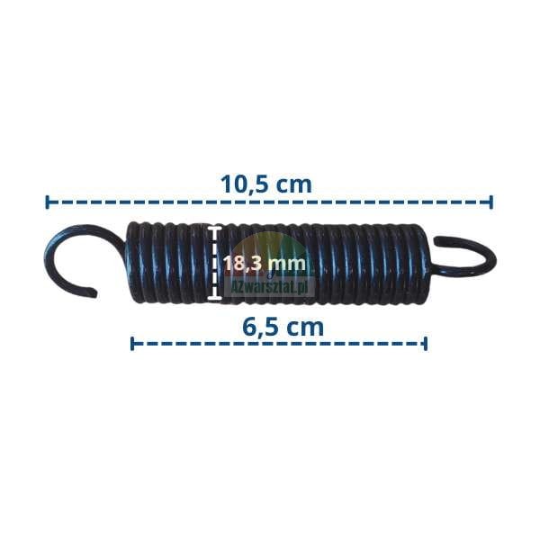 10.5 cm tension spring with dimensions