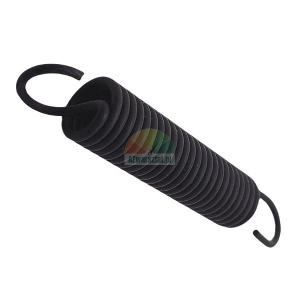 Black extension spring with hooks at both ends