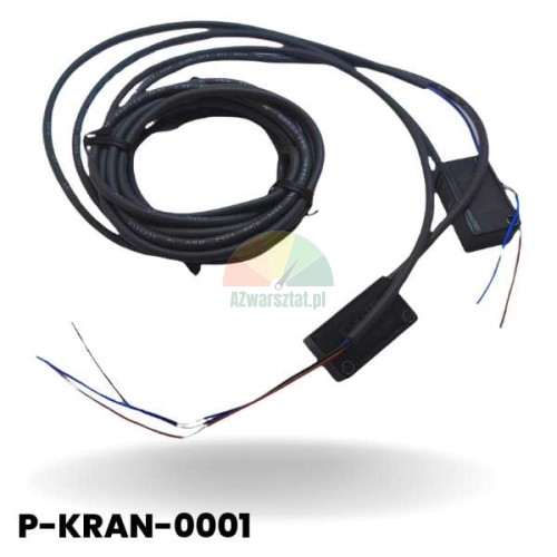 Autonics BYD3M-TDT through-beam light barrier featuring transmitter and receiver with black cables