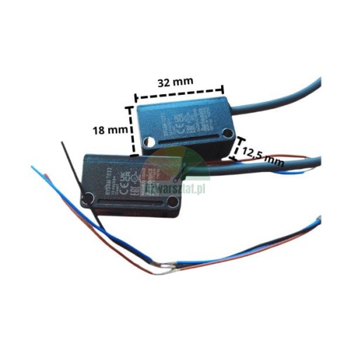 Autonics BYD3M-TDT through-beam sensor emitter and receiver with dimensions