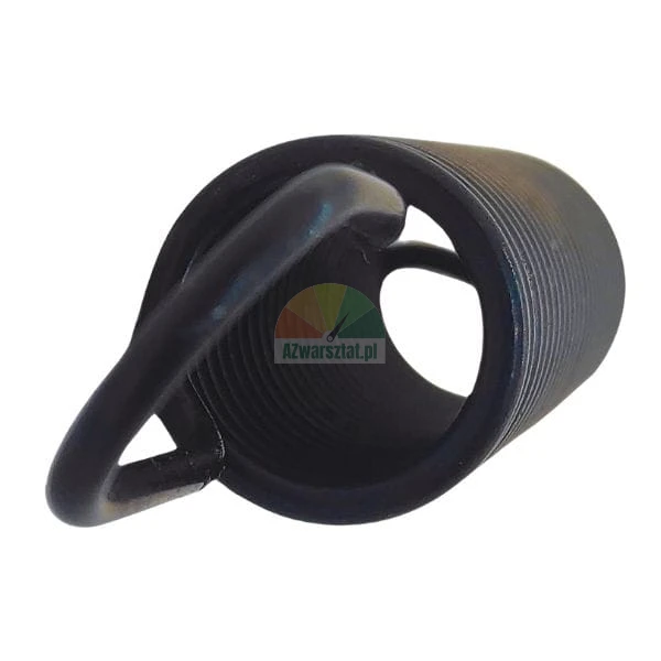Black metal tension spring with hook end