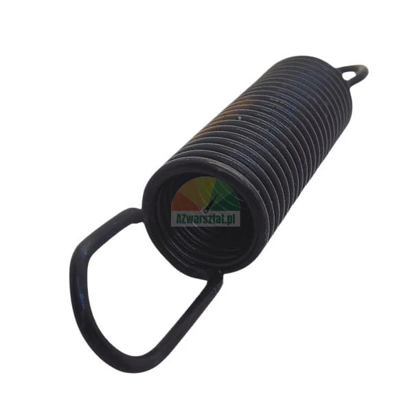 Black metal extension spring with hooks on both ends
