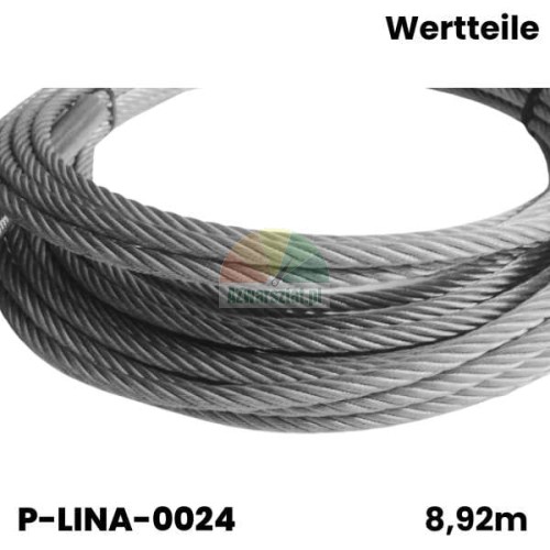 Steel lift cable Wertteile WRX 880 with a length of 8.92m