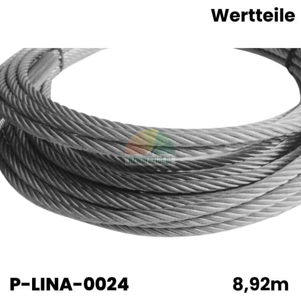 Steel lift cable Wertteile WRX 880 with a length of 8.92m