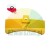 Yellow plastic component, scraper or guard with a curved shape and mounting hole.