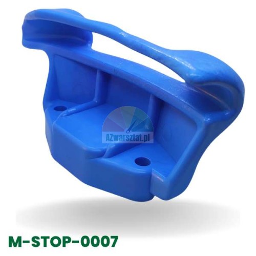 Blue plastic mounting foot for tire changer, model M-STOP-0007.