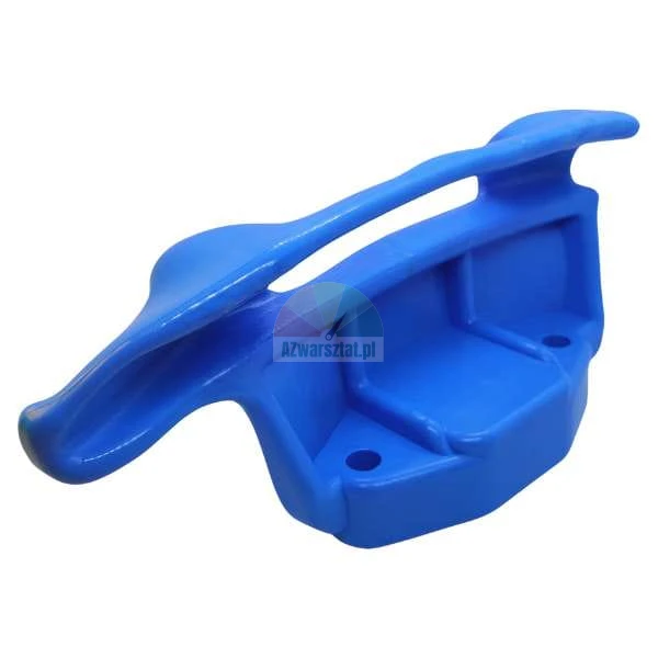 Blue plastic mooring cleat for boats