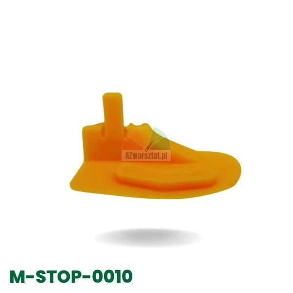 Orange plastic mounting head protector Type E side view
