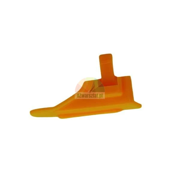 Orange plastic replacement part for a chainsaw on a white background.