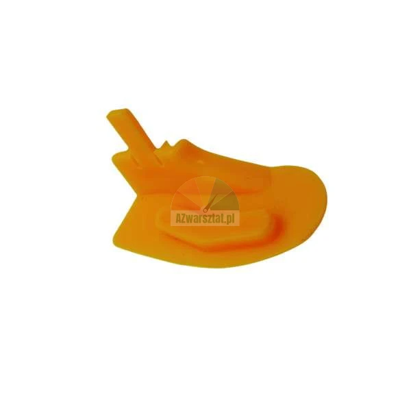Small orange plastic replacement part for a kitchen appliance.