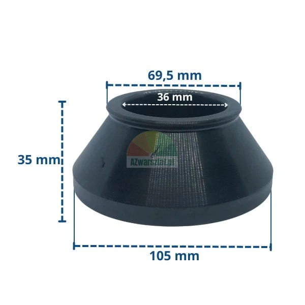 Wheel balancer centering cone for 36mm shaft, second largest size