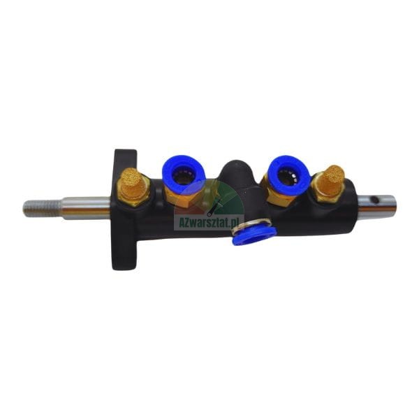Pneumatic control valve for tire changer with blue push-in fittings and brass silencers