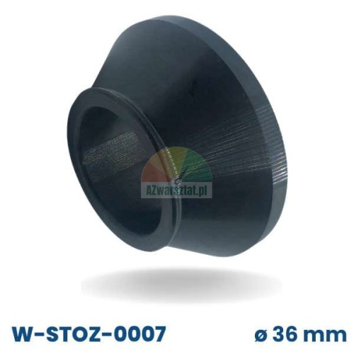 Black wheel balancer centering cone for 36mm shaft and 52 to 80mm range