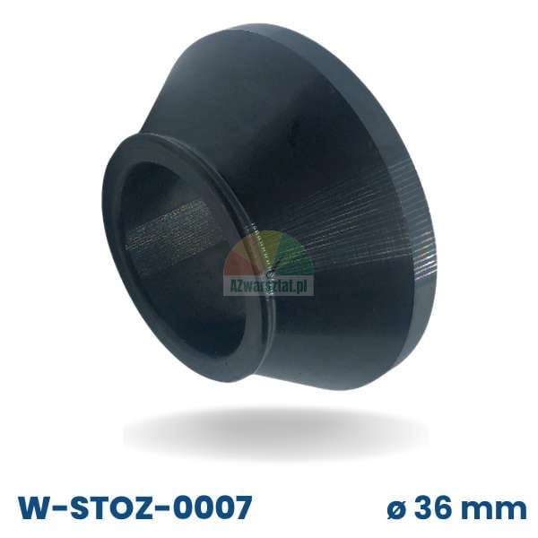 Black wheel balancer centering cone for 36mm shaft and 52 to 80mm range