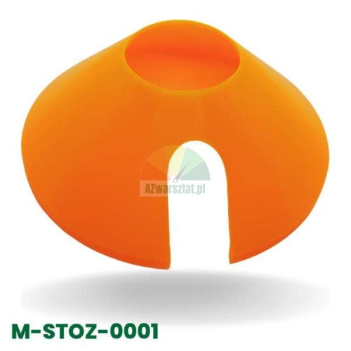 Orange plastic training cone 120 mm with a slot for a pole.