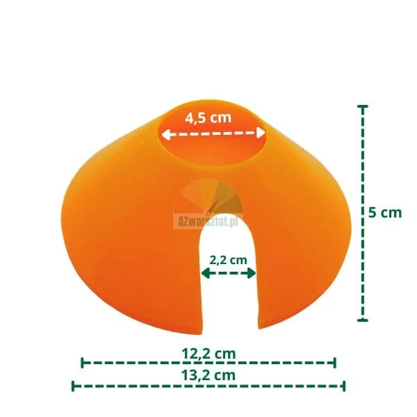 Orange training cone 120mm with dimensions
