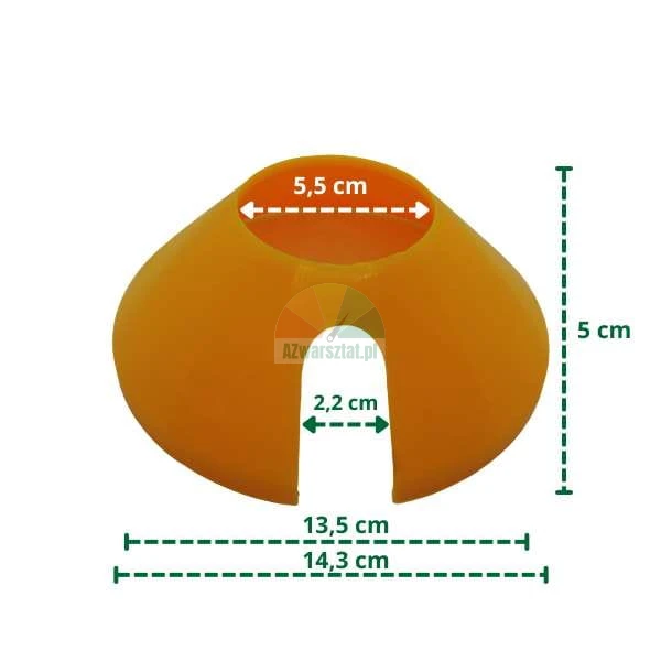 Orange plastic cone 135mm with dimensions